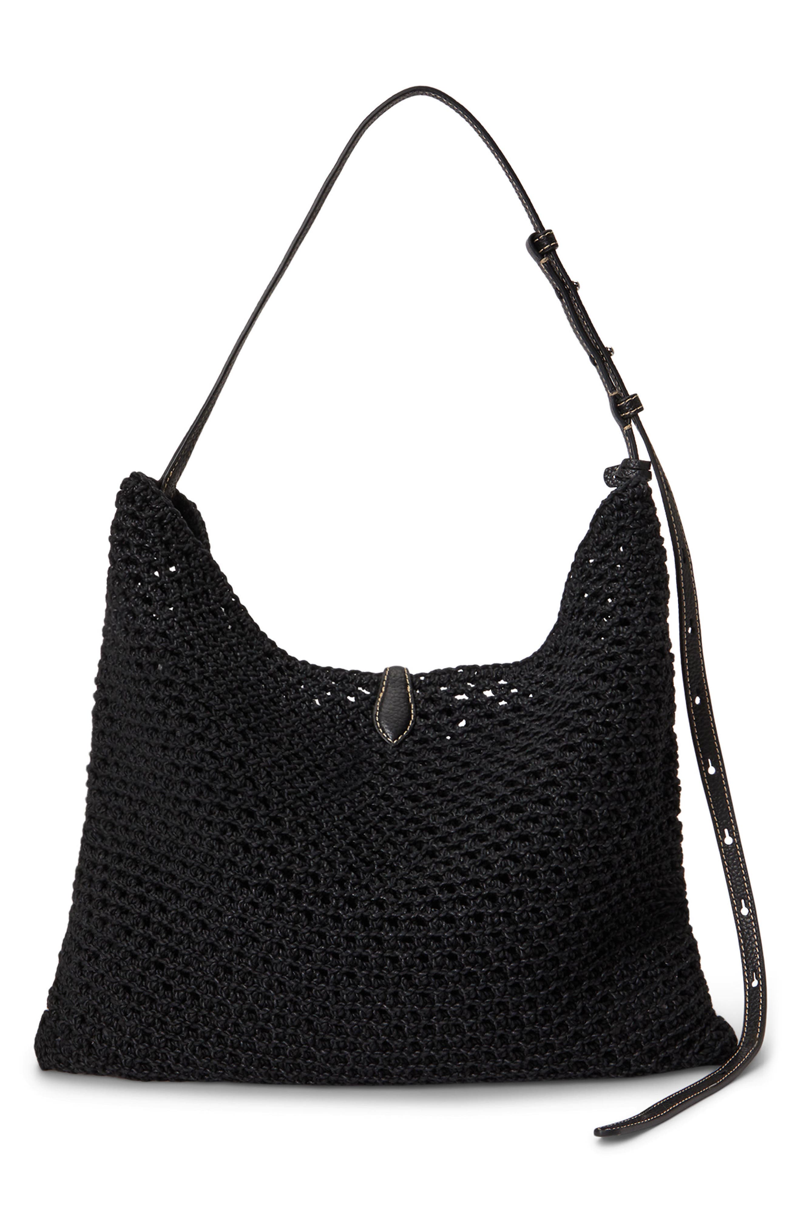 Polo Ralph Lauren Polo Play Open Weave Messenger Bag, Alternate, color, Black