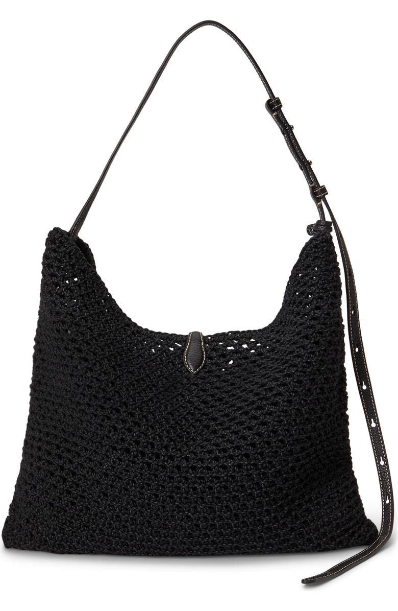 Polo Ralph Lauren Polo Play Open Weave Messenger Bag, Alternate, color, Black