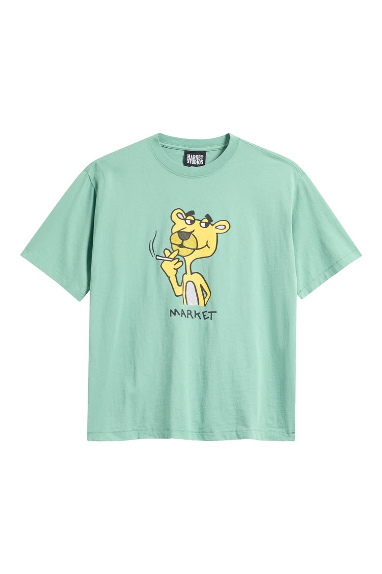Yellow Panther Graphic T-Shirt, Alternate, color, GREEN
