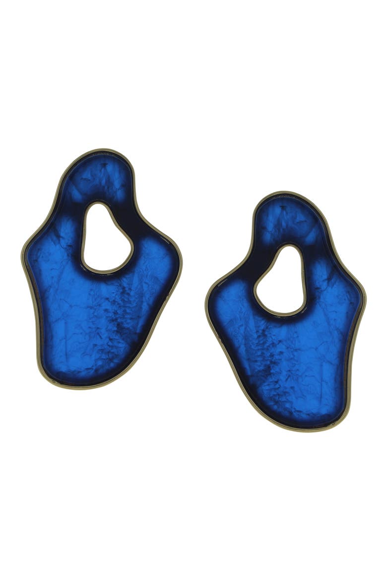 Helia Abstract Earrings, Main, color, GOLD / BLUE