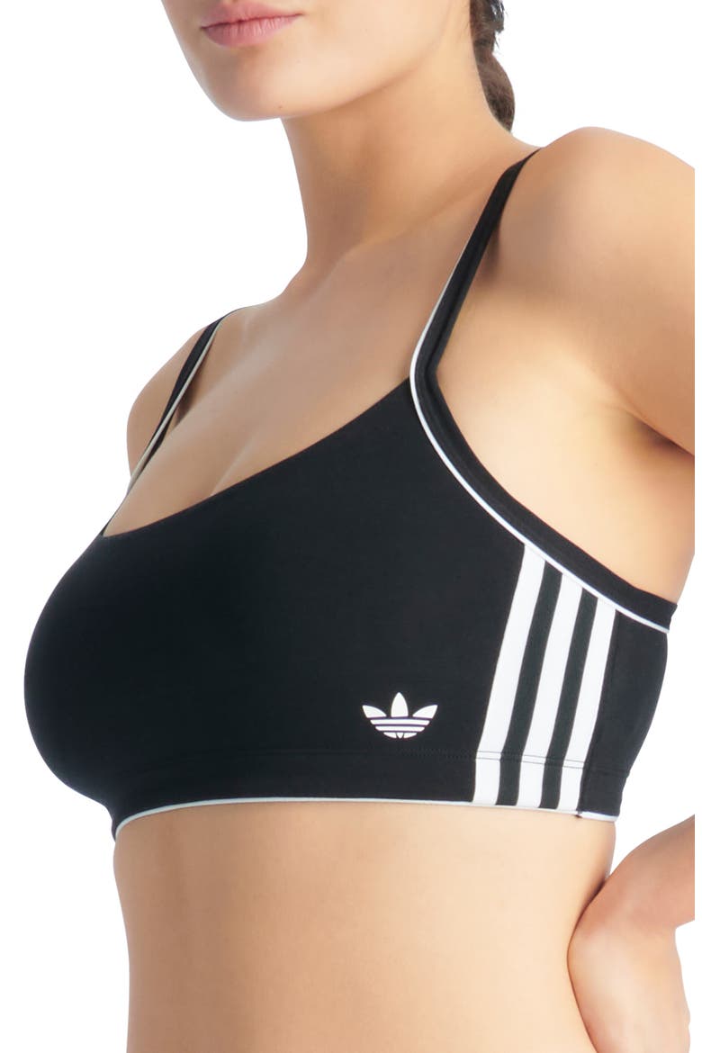 Scoop Cotton Blend Jersey Bralette, Alternate, color, BLACK