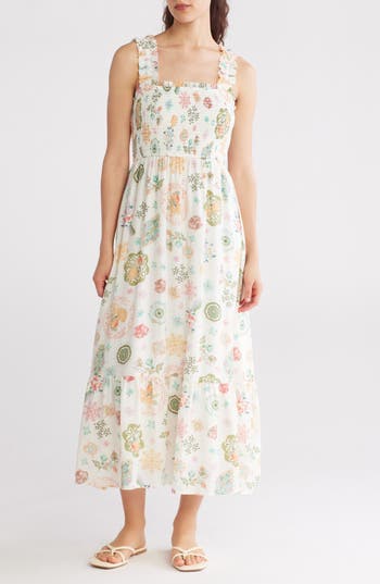 BLU PEPPER BLU PEPPER SMOCKED MAXI SUNDRESS