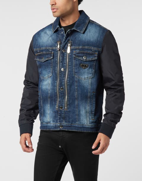 Denim Jacket College Men