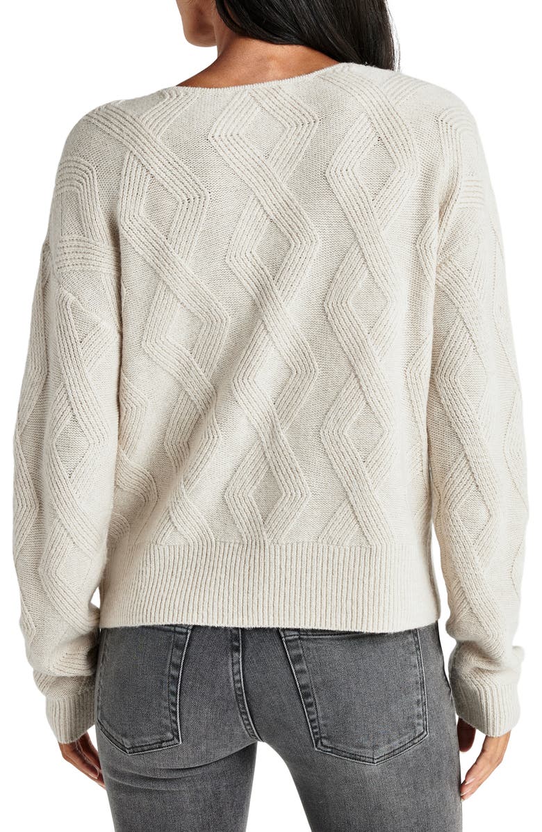 Splendid Diamond Stitch V-Neck Sweater, Alternate, color, 