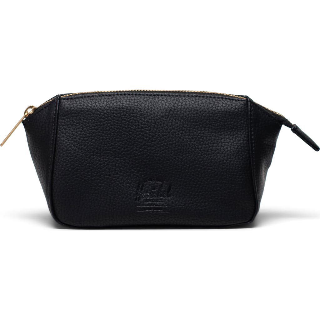 Herschel Supply Co . Small Milan Faux Leather Toiletry Bag In Black