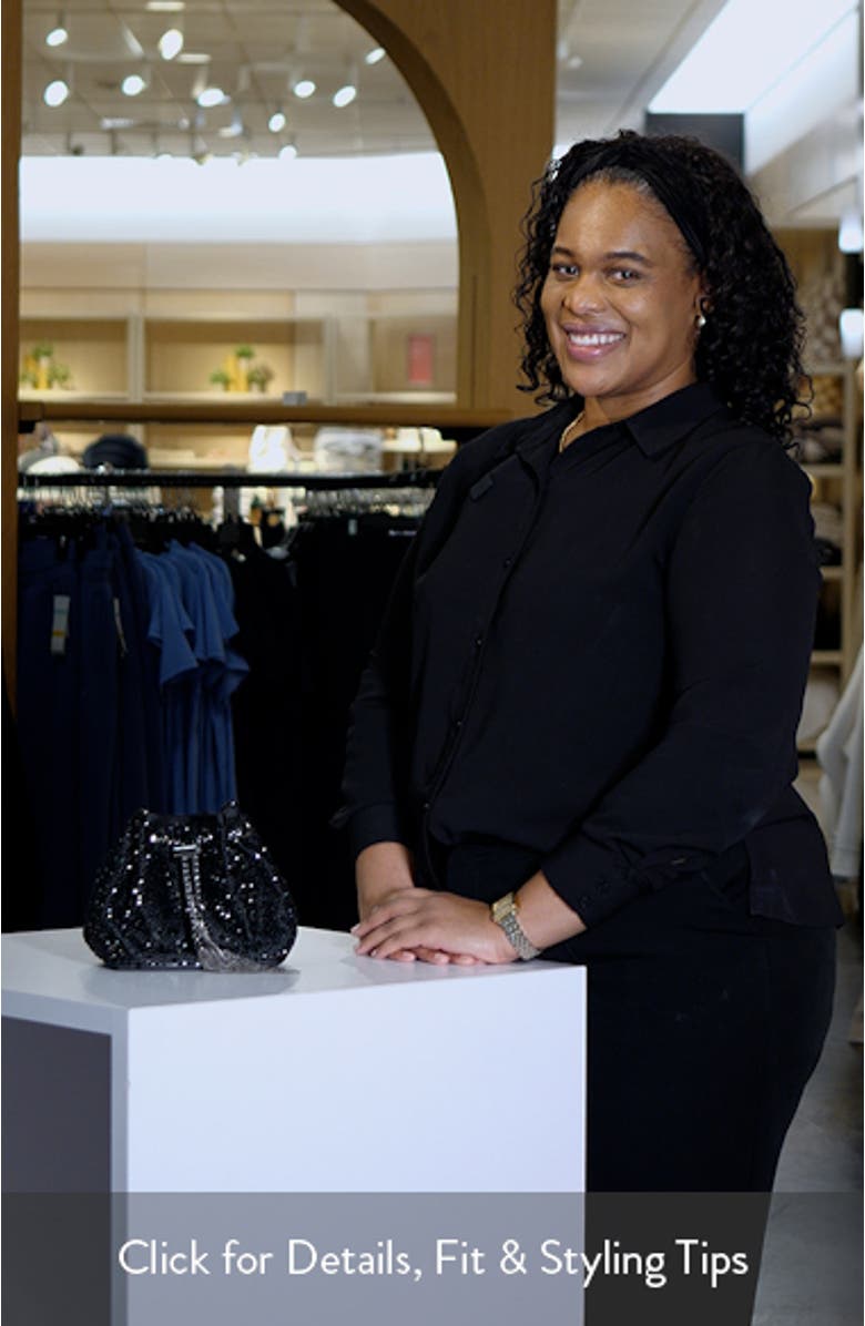 Mika Crystal Drawstring Top Handle Bag, sales video thumbnail