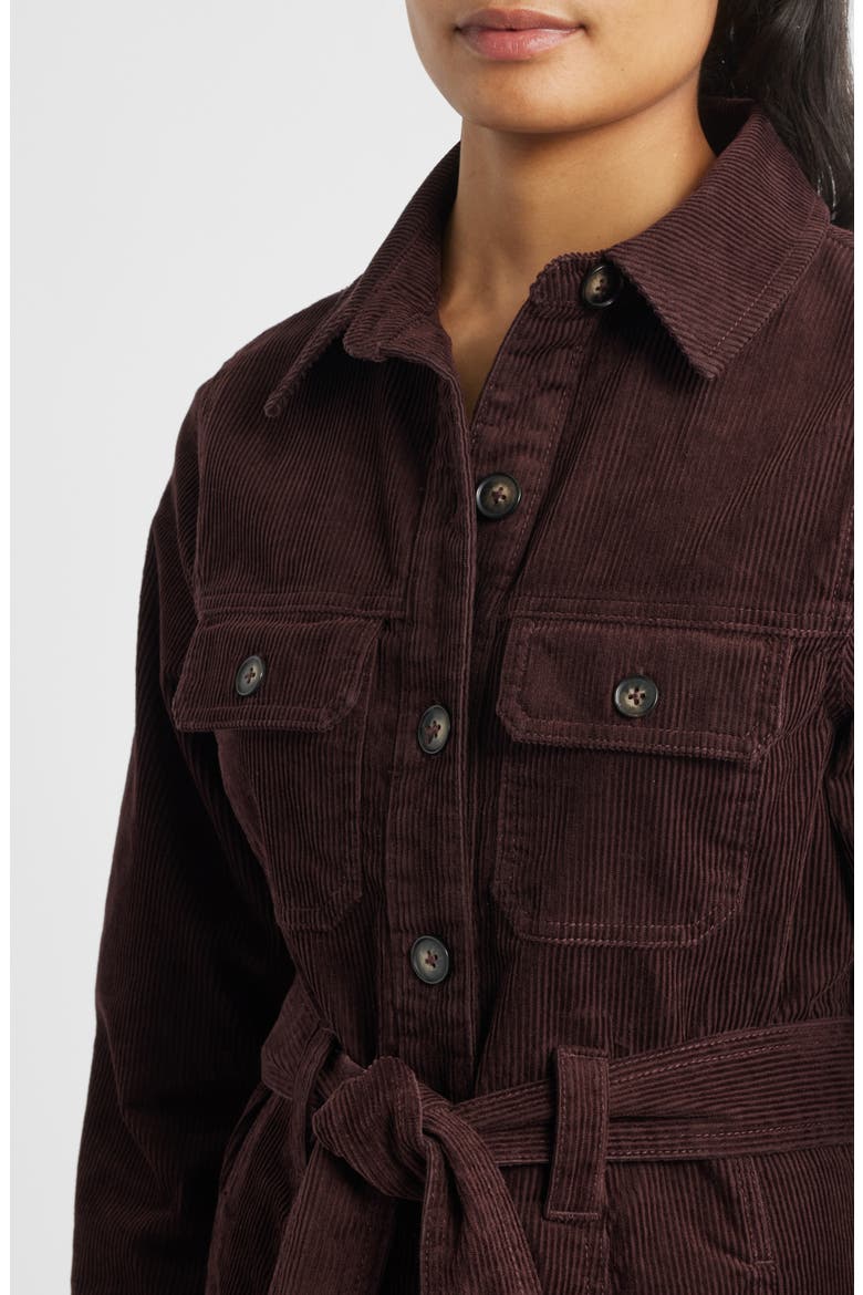 Long Sleeve Corduroy Shirtdress, Alternate, color, OXBLOOD