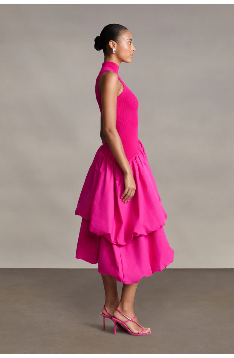 AMUR Eleonora Combo Tiered Dress, Alternate, color, Berry Blush