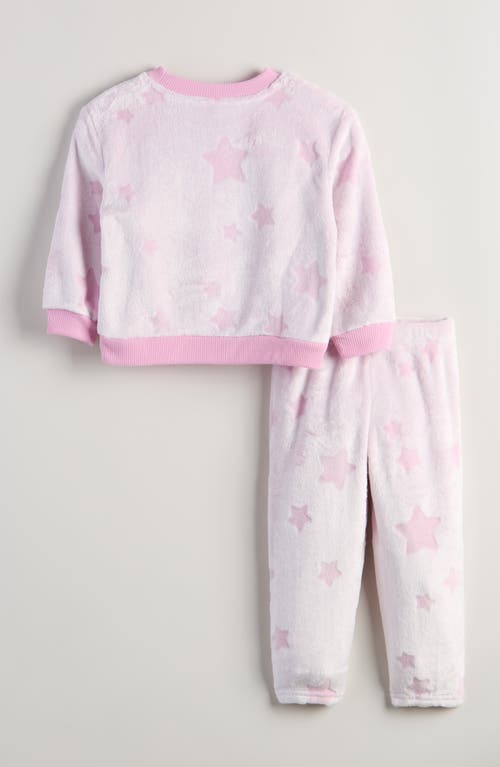 Nordstrom Kids' Embossed Fleece Sweatshirt & Sweatpants Set In Pink