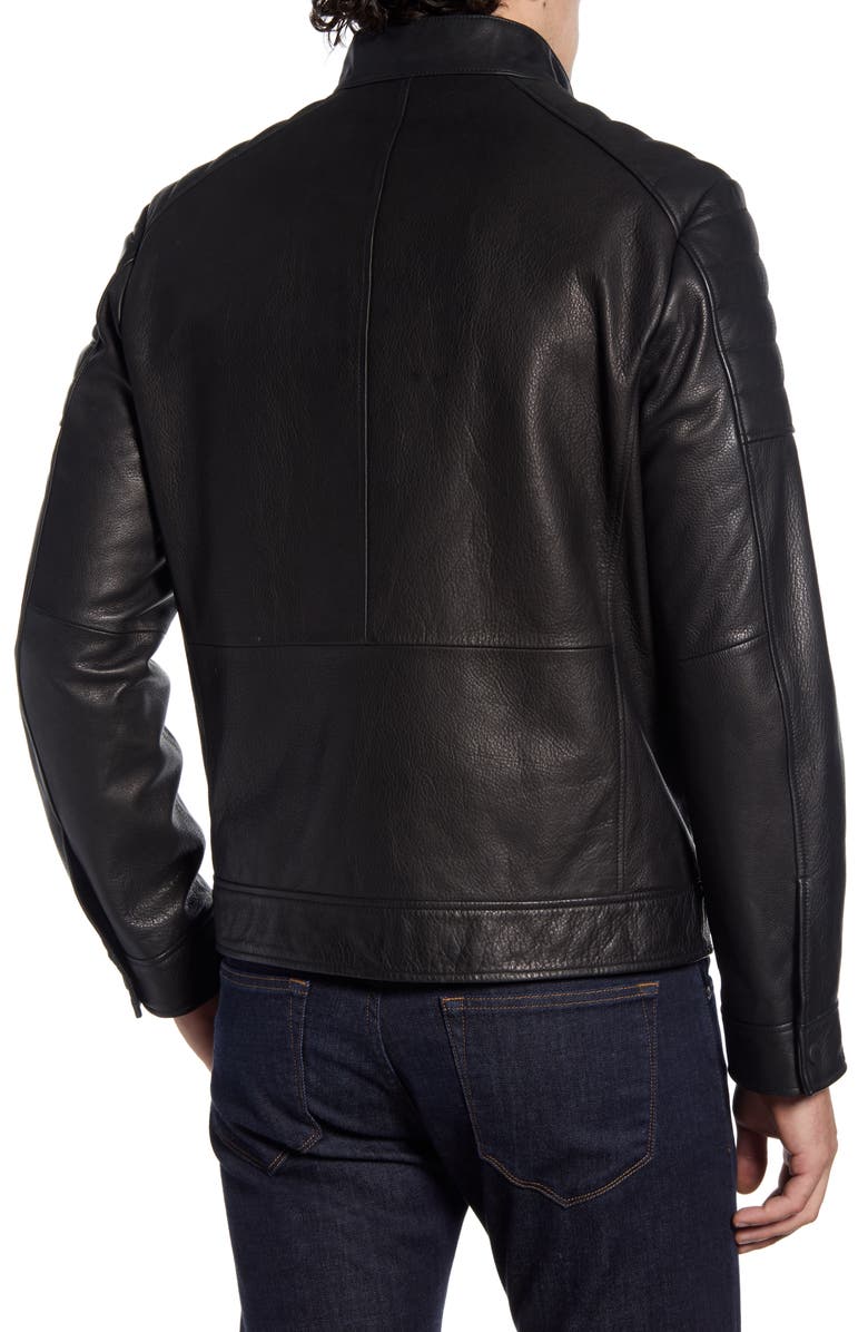 Cole Haan Leather Moto Jacket, Alternate, color,