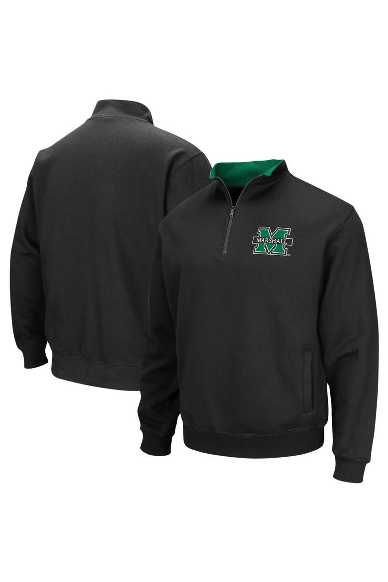 Men's Colosseum Black Marshall Thundering Herd Tortugas Logo Quarter-Zip Jacket, Main, color, Black