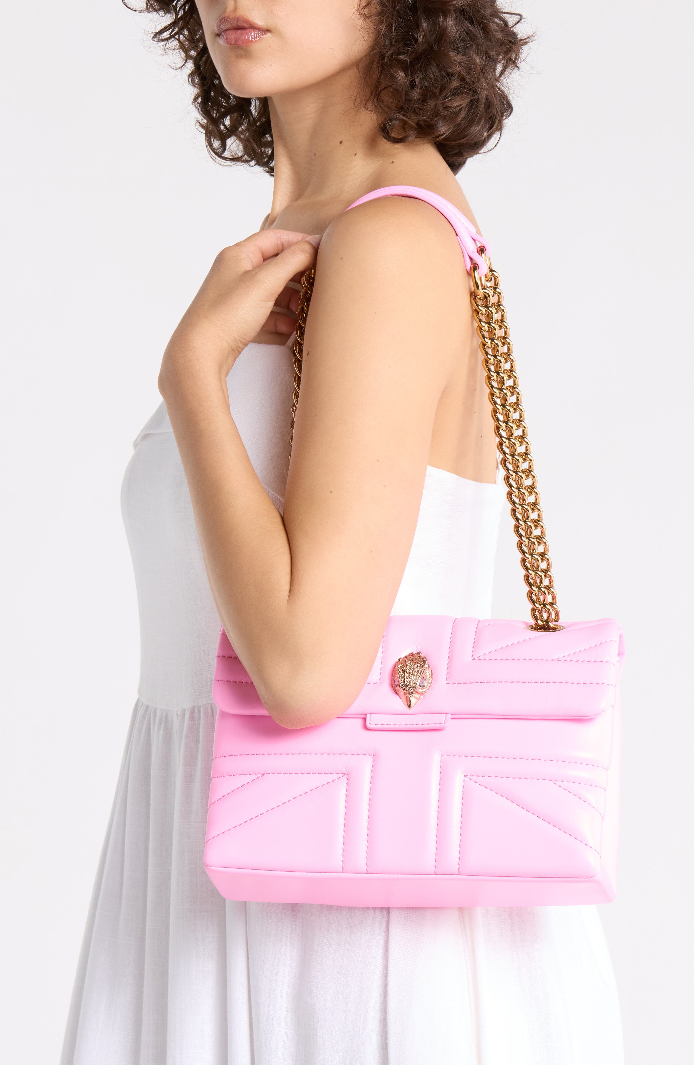 Mini Union Jack Shoulder Bag, Alternate, color, PINK