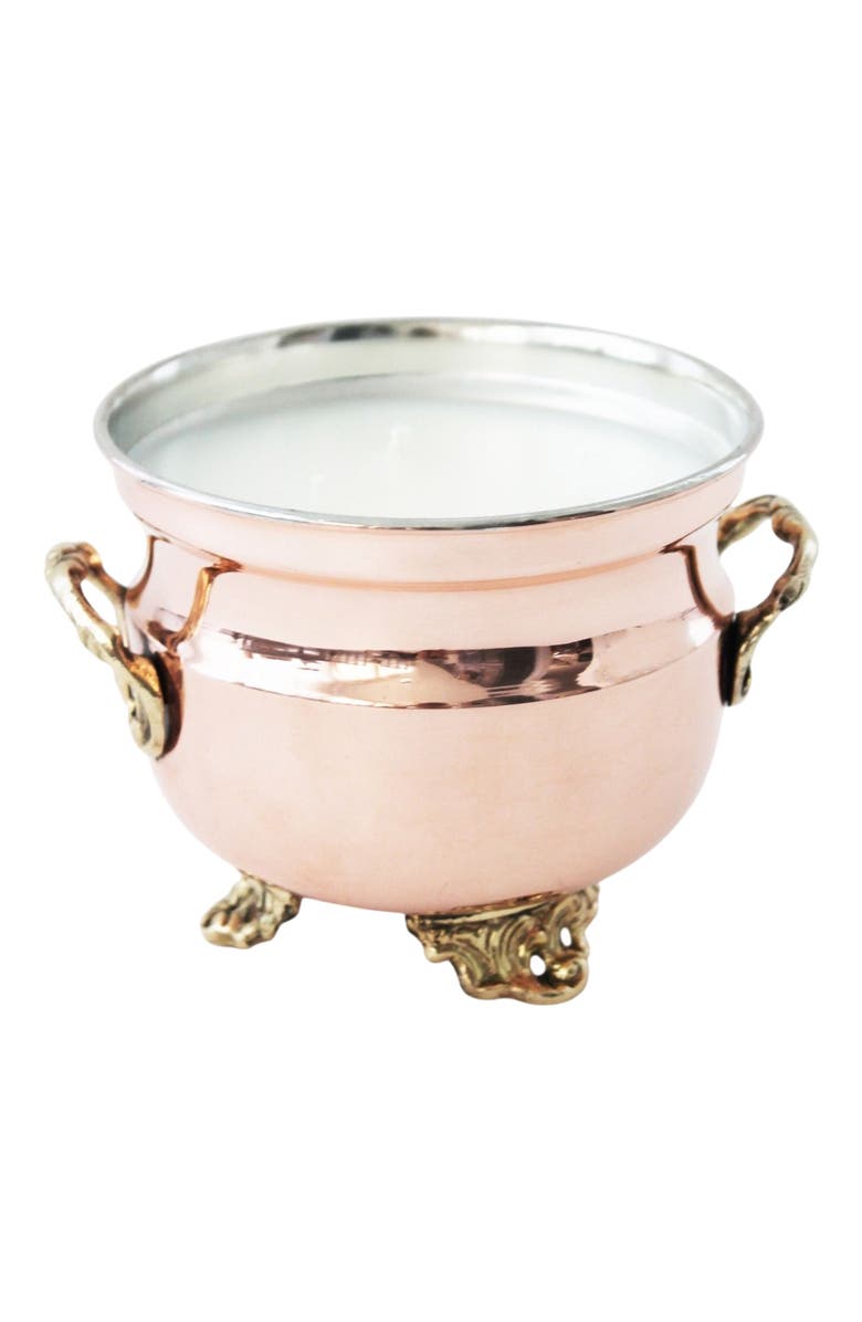 Coppermill Kitchen Vintage French Inspired Grapefruit Mint Jardinière Candle, Main, color, Copper
