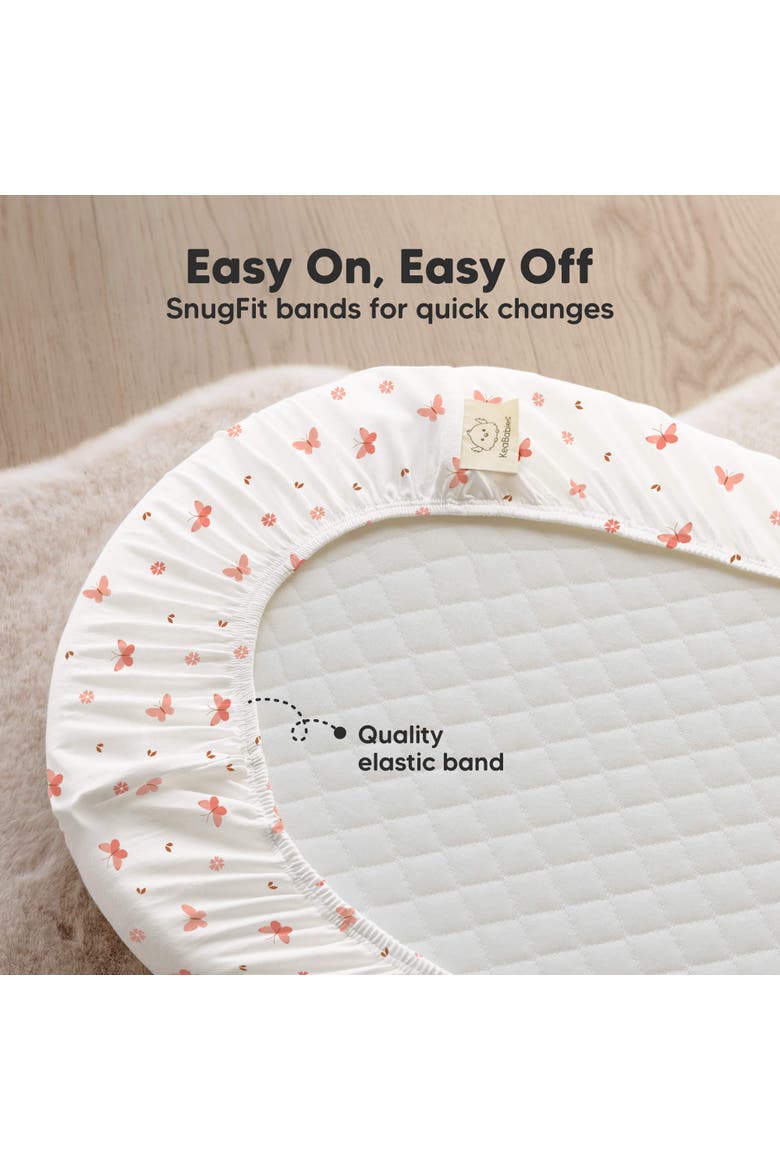 2-Pack Soothe [Protect+] Waterproof Bassinet Sheets, Alternate, color, Butterflies