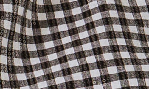 English Factory Sequin Gingham Top In Black/white