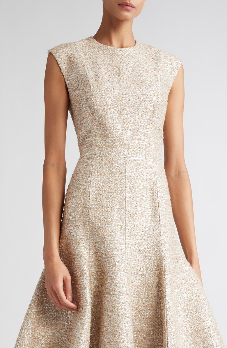 Emilia Wickstead Denver Metallic Tweed A-Line Dress, Alternate, color, 
