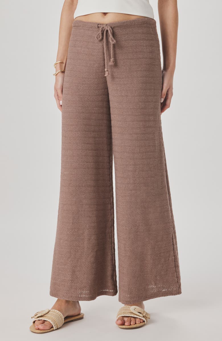 Splendid Marisol Mixed Stitch Wide Leg Pants, Main, color, Wicker Beige