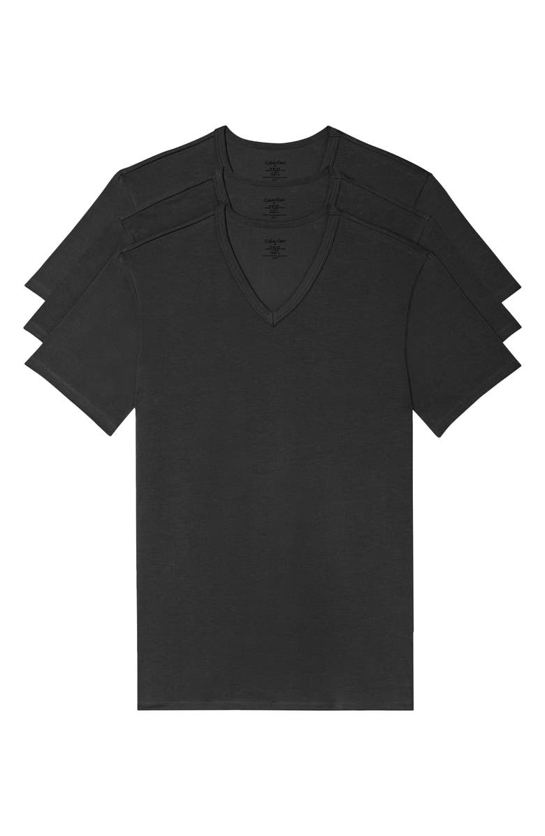 Calvin Klein Men's 3-Pack Stretch Cotton V-Neck T-Shirts, Main, color, 