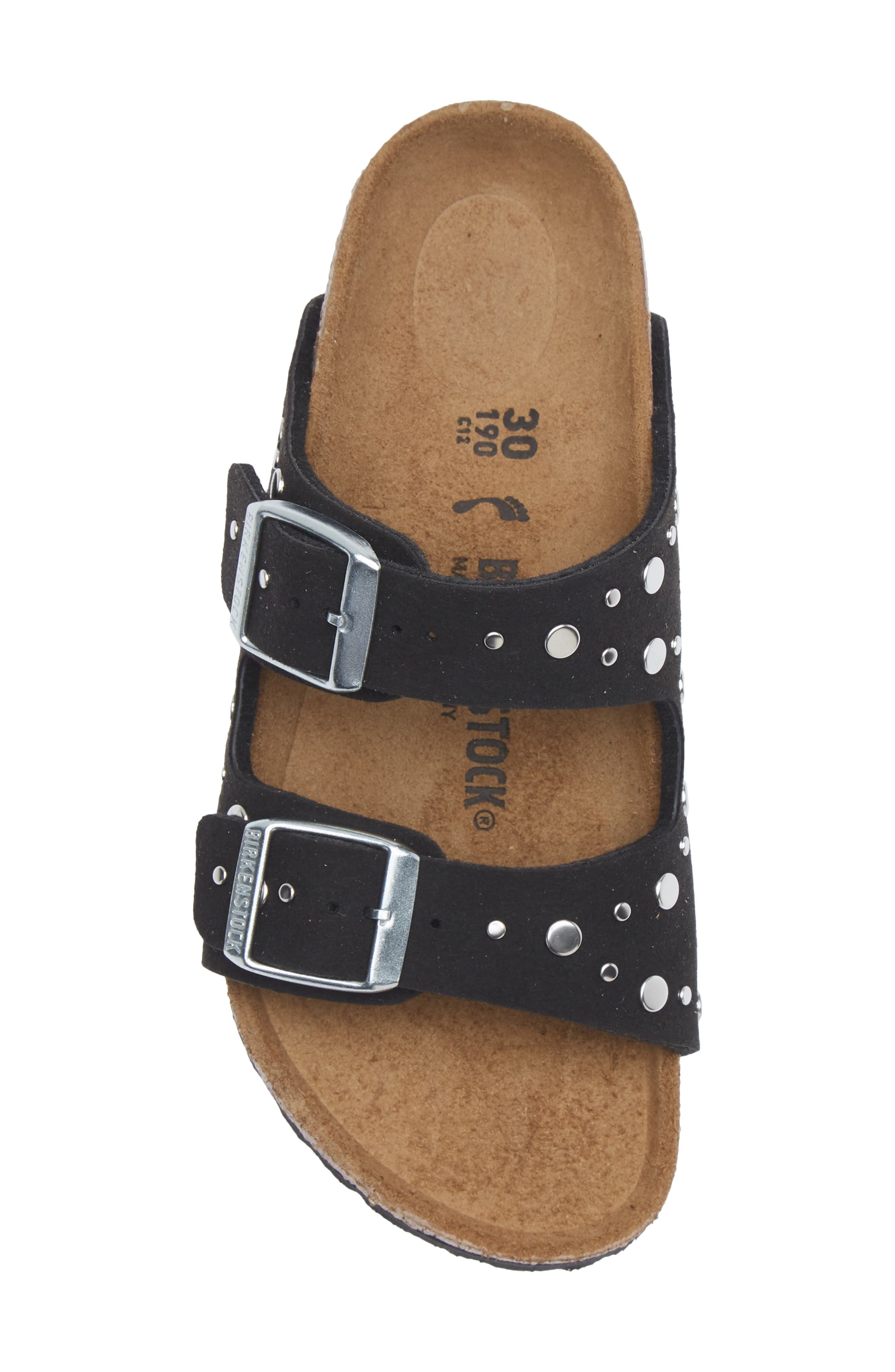 Birkenstock Kids' Arizona Rivets Slide Sandal, Alternate, color, Black