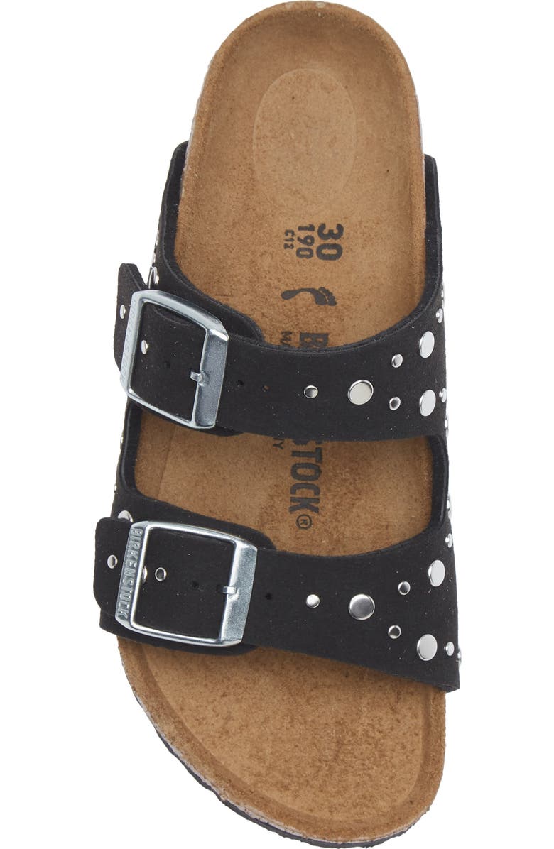 Birkenstock Kids' Arizona Rivets Slide Sandal, Alternate, color, Black