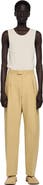 SANDRO Wide pleated cotton-linen trousers