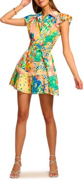 Ramy Brook Marceline Belted Cotton Poplin Mini Shirtdress
