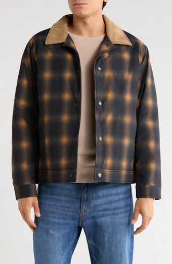 Plaid Faux Shearling Lined Ripstop Shirt Jacket