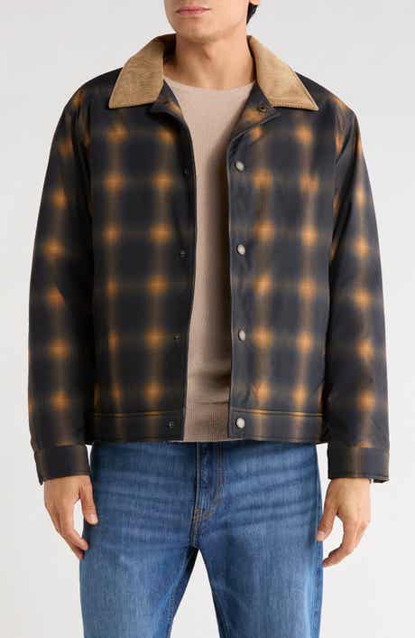 Plaid Faux Shearling Lined Ripstop Shirt Jacket