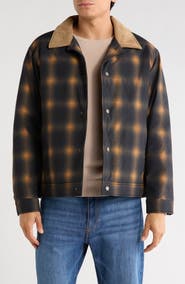 Pendleton Plaid Faux Shearling Lined Ripstop Shirt Jacket