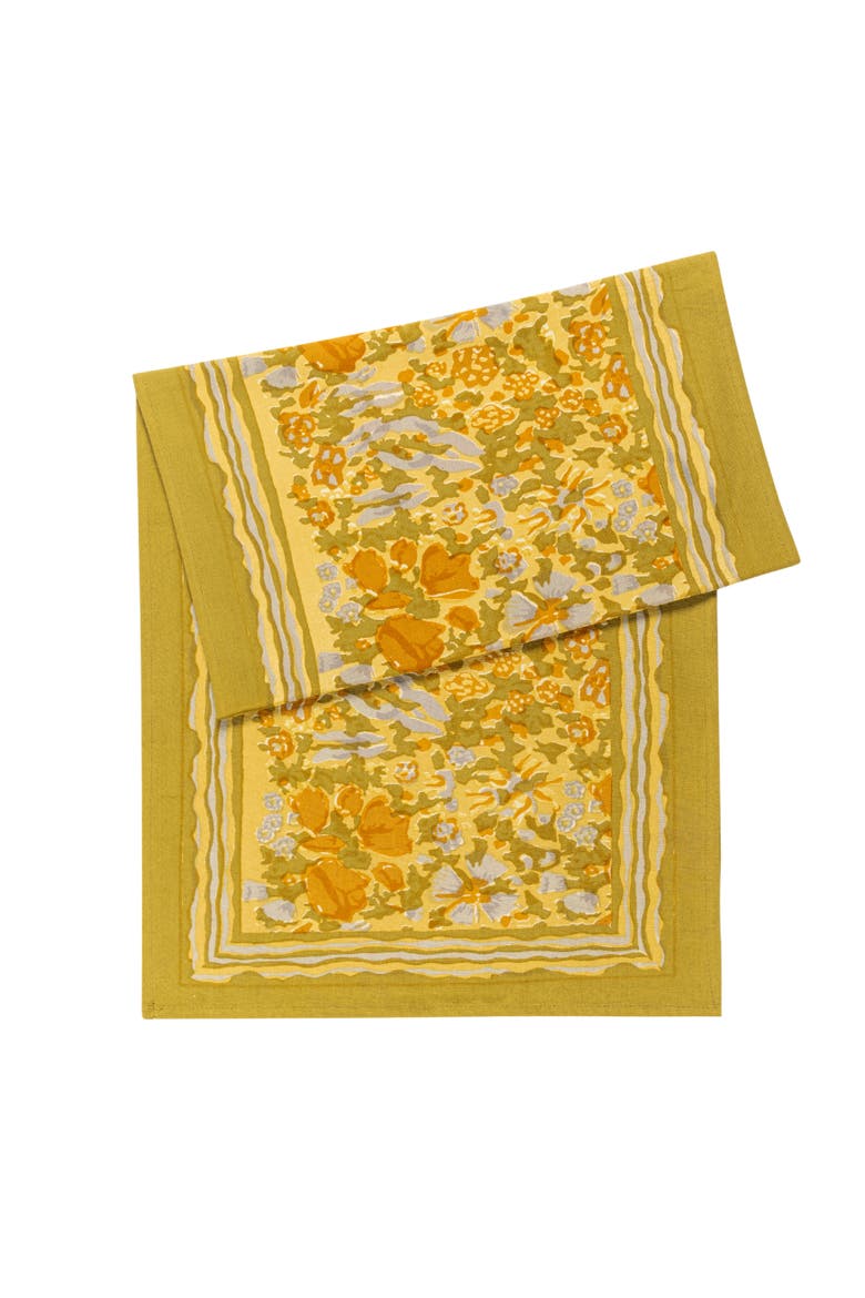Jardin Runner, Alternate, color, Mustard/Grey 16" x 72"