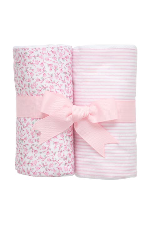 Floral Set of Two Burp Cloths