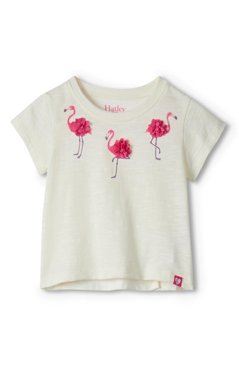 Hatley Kids' Flamingo Cotton T-Shirt & Terry Shorts Set, Alternate, color, 