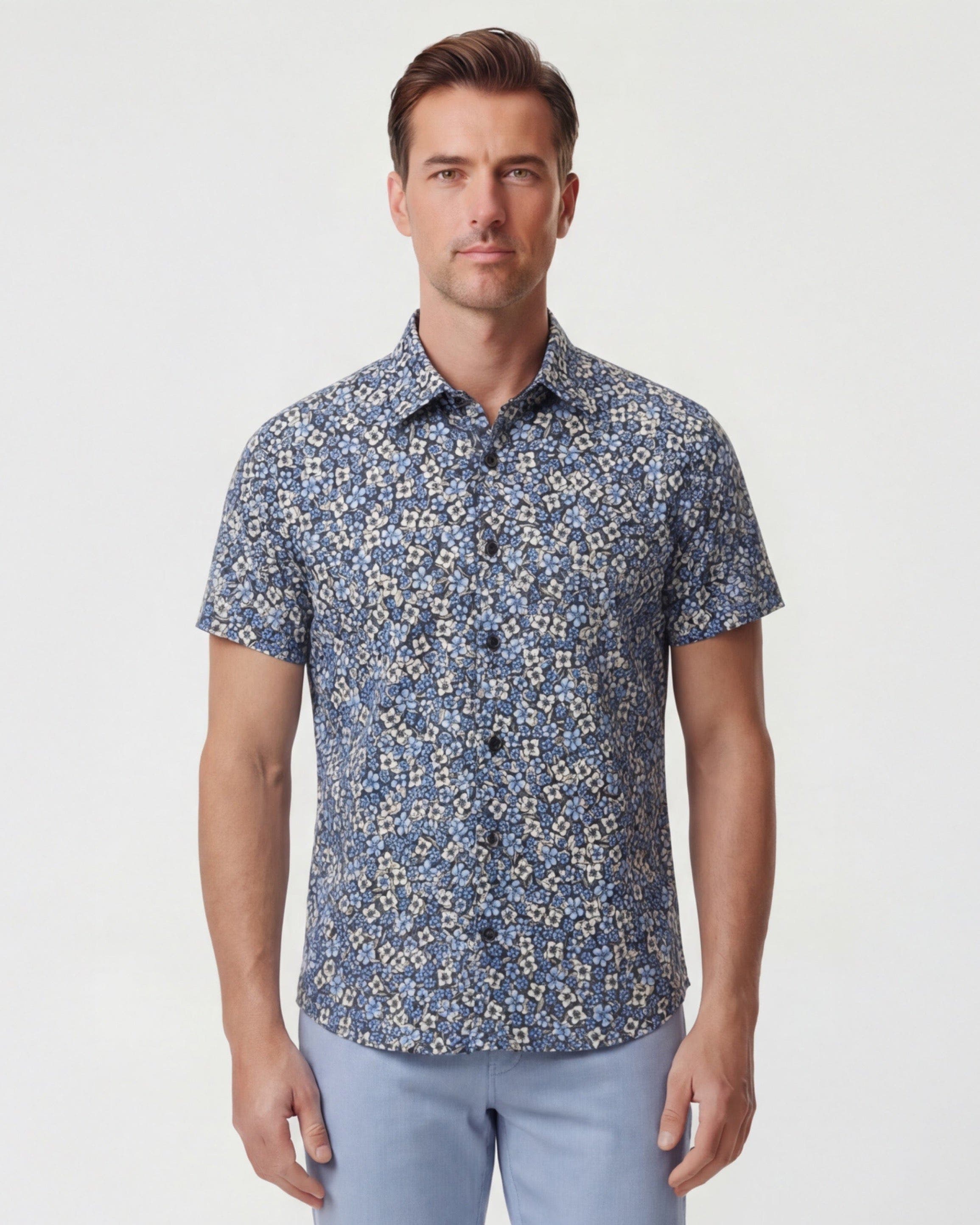 Floral Field Mens Knit Shirt - image 2