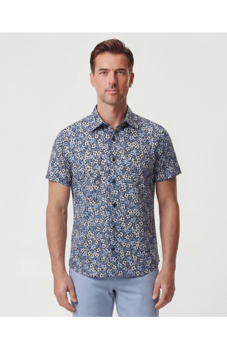 Lords of Harlech Floral Field Mens Knit Shirt, Alternate, color, Floral Field Black