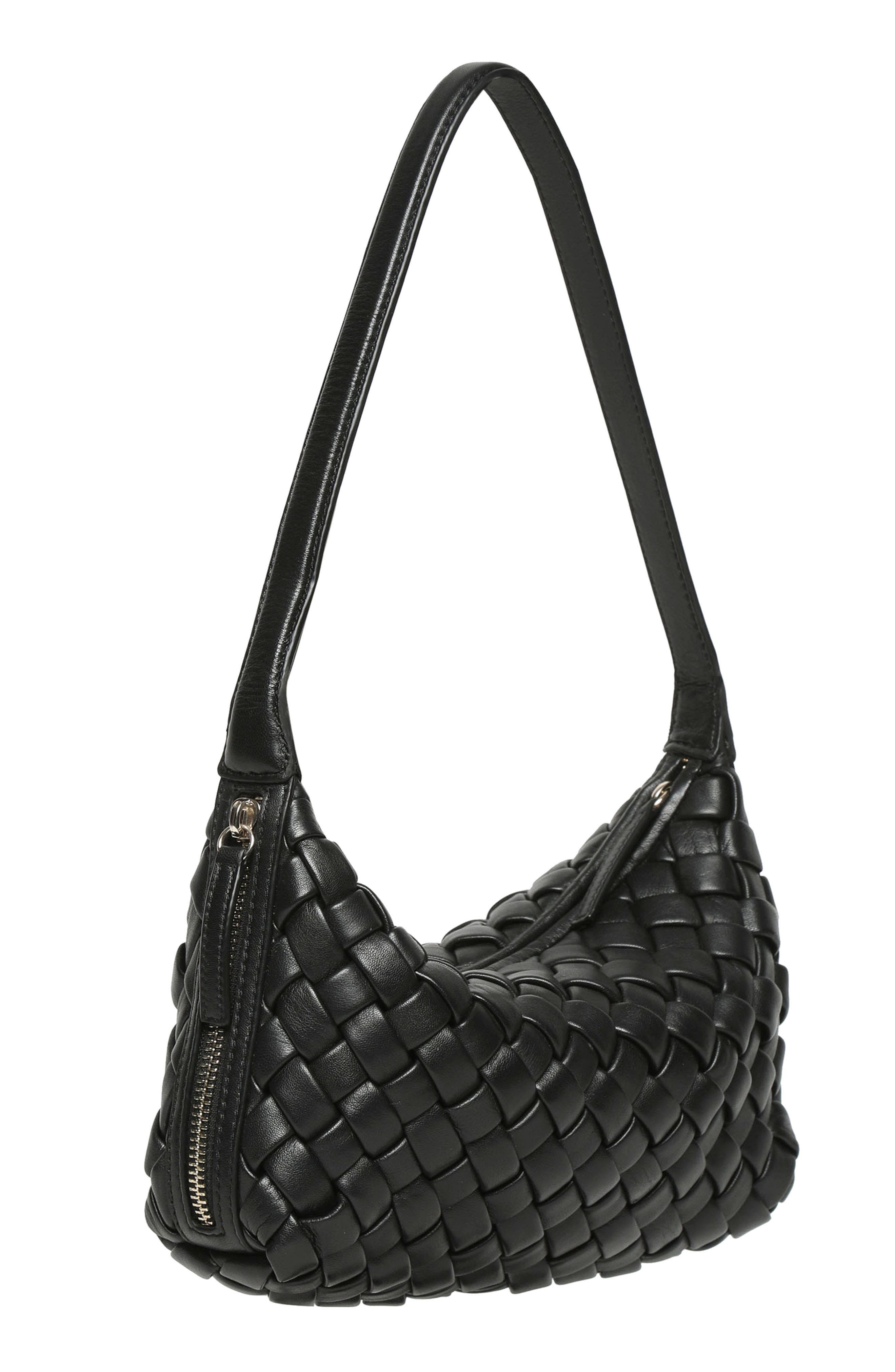 Walter Baker Hazel Woven Shoulder Bag, Alternate, color, Black