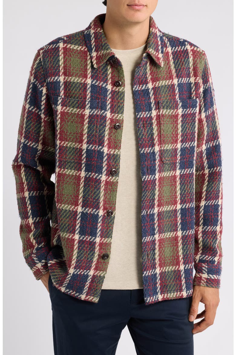 Boiled Water Resistant Wool Chore Jacket, Main, color, OXBLOOD PLAID