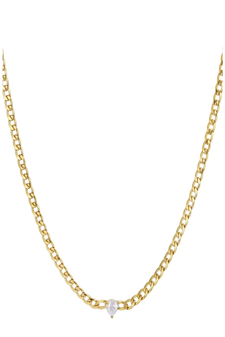 Cubic Zirconia Chain Necklace, Main, color, GOLD