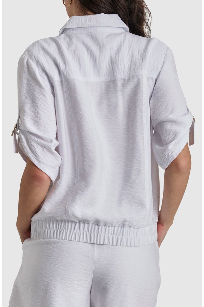 Roll Tab Front Button Jacket, Alternate, color, WHITE