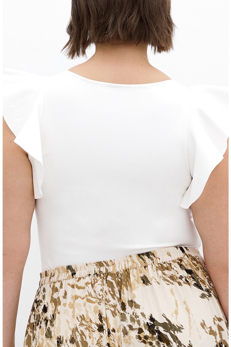 Daphne Ruffle Sleeve Bodysuit, Alternate, color, CREAM