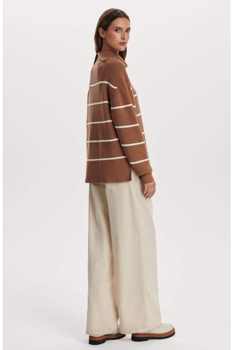 Hamish Split Turtleneck Sweater, Alternate, color, GOLDEN BRONZE