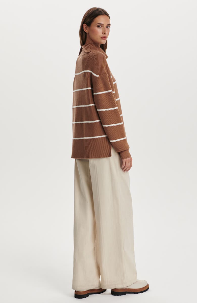 Varley Hamish Split Turtleneck Sweater, Alternate, color, Golden Bronze