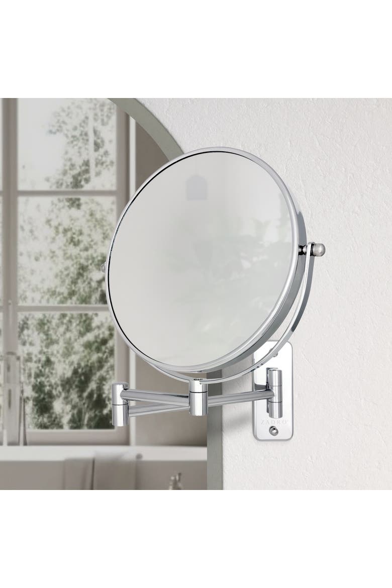 Wall Mounted Makeup Mirror with 8X/1X Magnifications, Main, color, Chrome