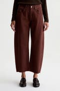 AG Hattie Raw Hem High Waist Crop Barrel Jeans