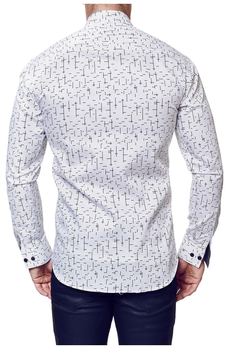 Maceoo Tetris Trim Fit Button-Up Shirt, Main, color, Black