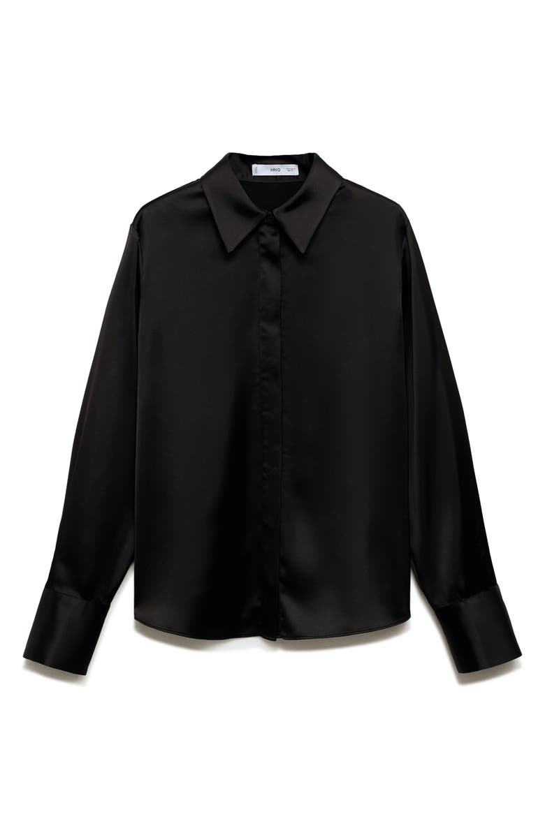 MANGO Regular Fit Satin Shirt, Alternate, color,