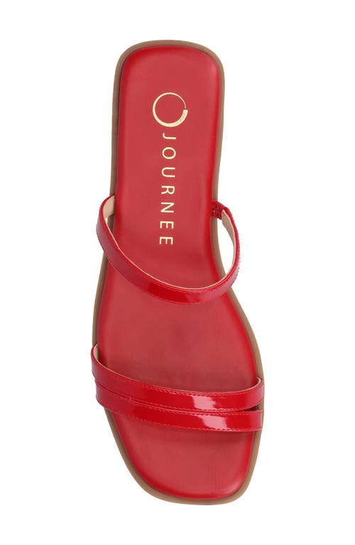 Shop Journee Collection Brisa Slide Sandal In Patent/red