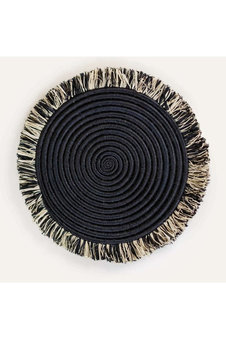 Raffia Fringe Placemat, Alternate, color, Natural raffia fibers