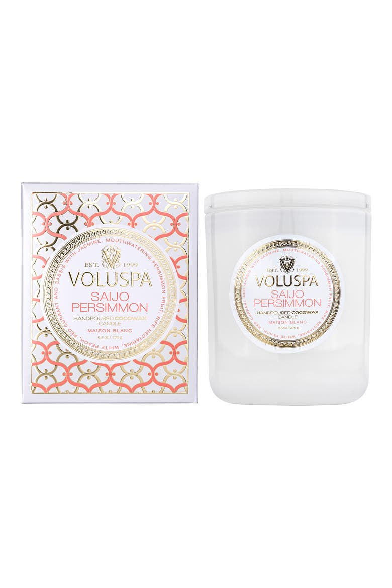 Saijo Persimmon Boxed Classic Candle, Main, color, SAIJO PERSIMMON