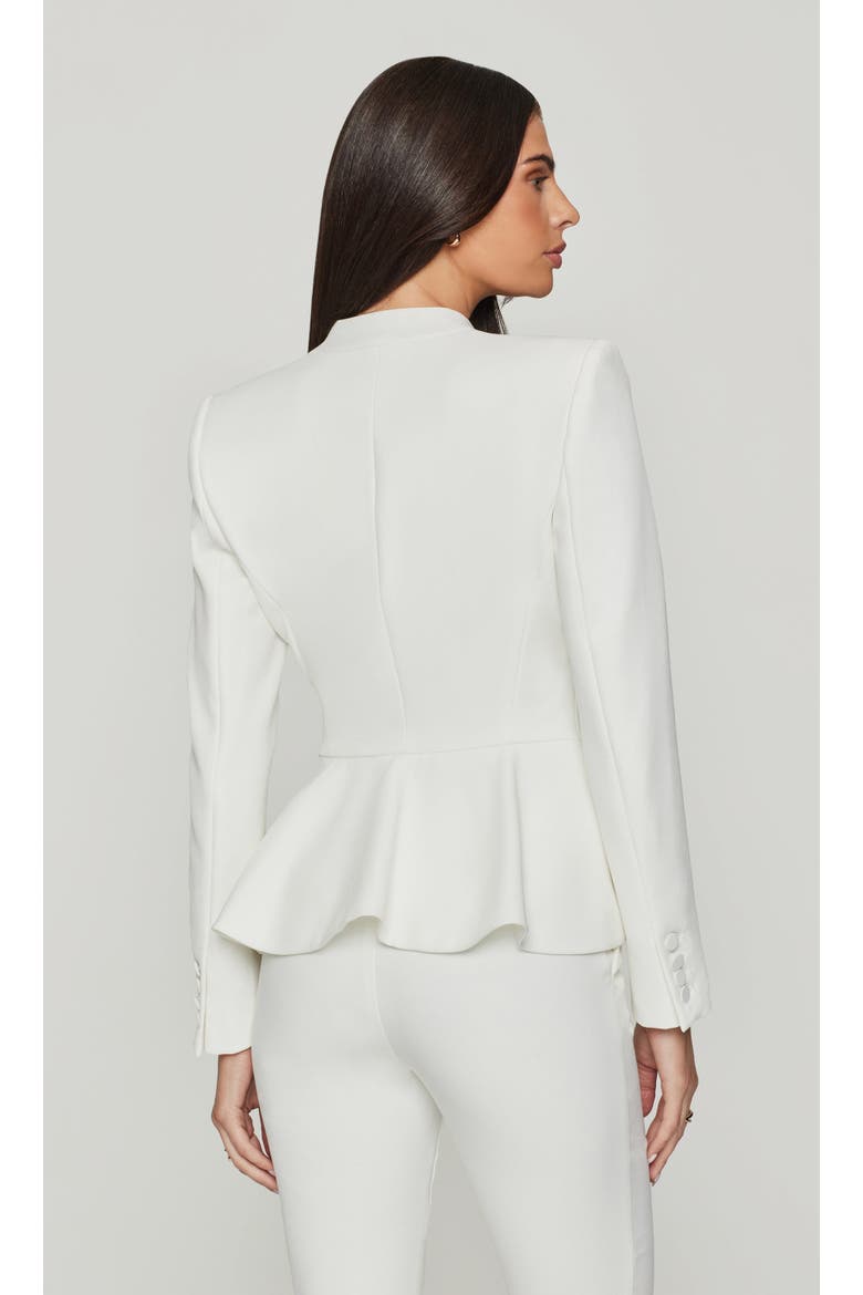 Sebas Peplum Crepe Jacket, Alternate, color, White