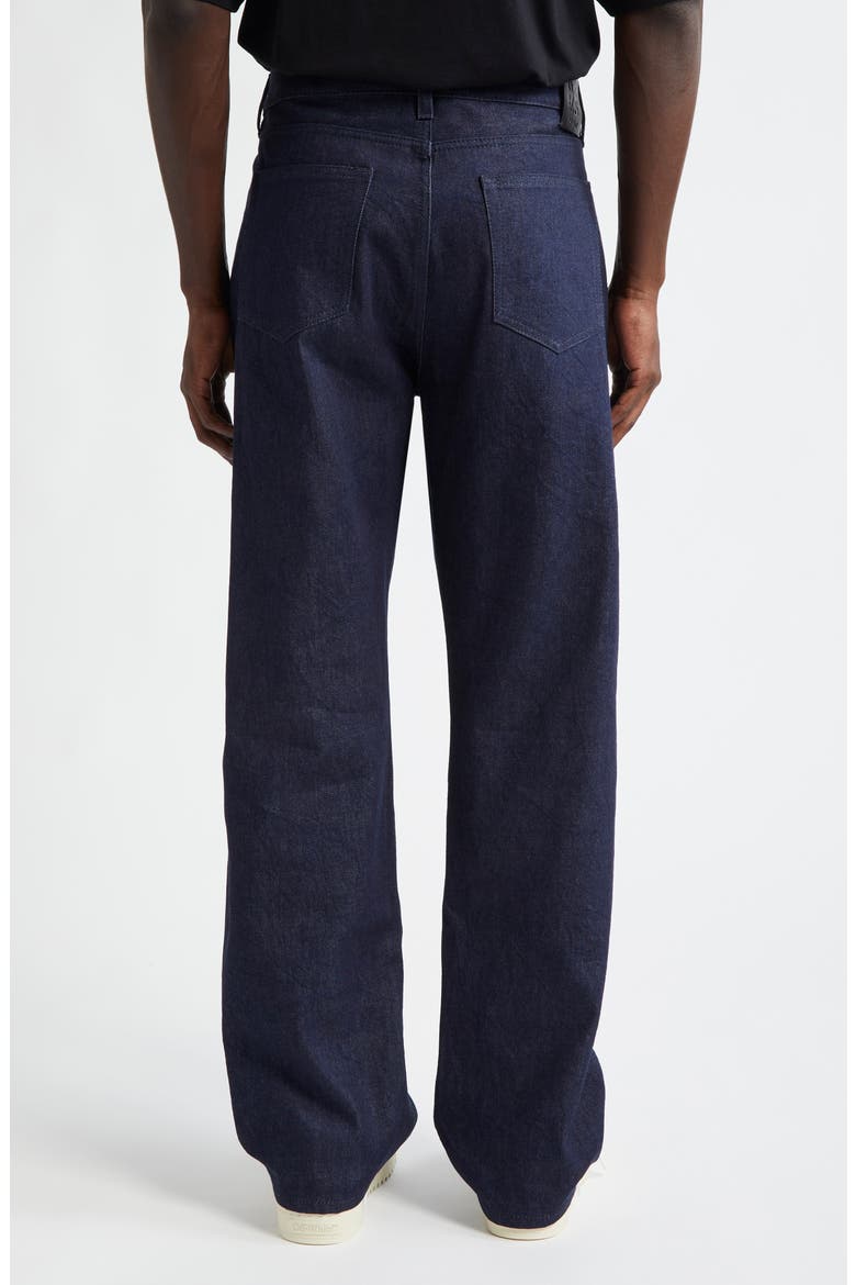 Script Embroidered Logo Skate Straight Leg Jeans, Alternate, color, NAVY BLUE - RED
